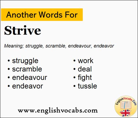 What is another word for strive for .
